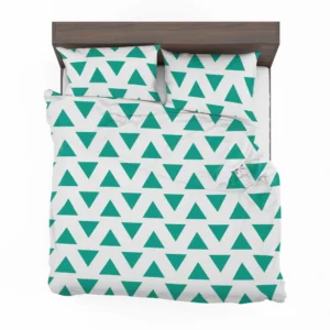 Teal Green Triangular Design Bedding Set 2