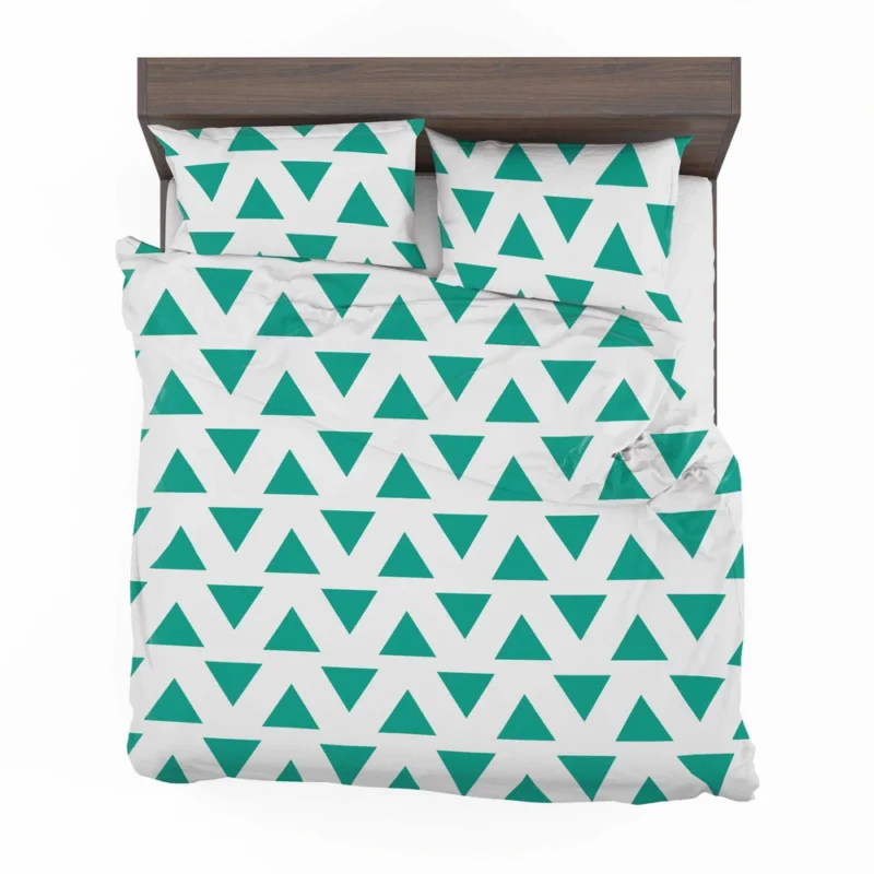 Teal Green Triangular Design Bedding Set 2