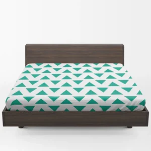 Teal Green Triangular Design Fitted Sheet 1