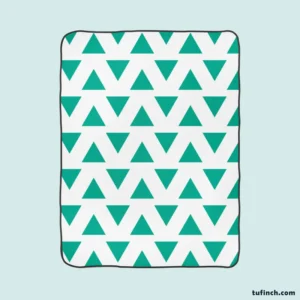 Teal Green Triangular Design Fleece Blanket 1