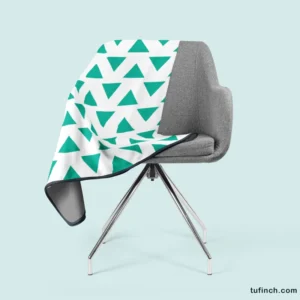 Teal Green Triangular Design Fleece Blanket 2