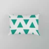 Teal Green Triangular Design Pillow Case