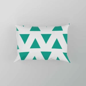 Teal Green Triangular Design Pillow Case