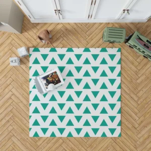 Teal Green Triangular Design Rug