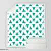 Teal Green Triangular Design Sherpa Fleece Blanket