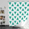 Teal Green Triangular Design Shower Curtain