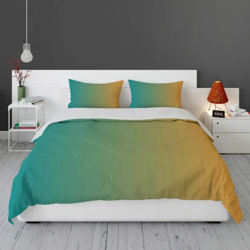 Teal To Golden Gradient Bedding Set 1