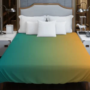 Teal To Golden Gradient Duvet Cover