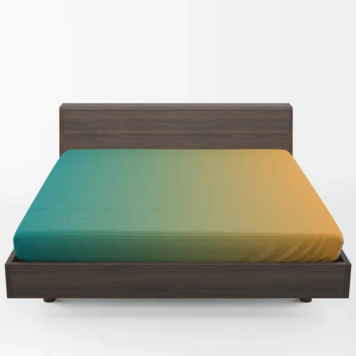 Teal To Golden Gradient Fitted Sheet 1