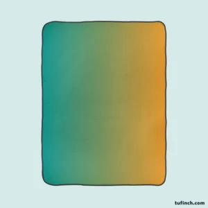 Teal To Golden Gradient Fleece Blanket 1