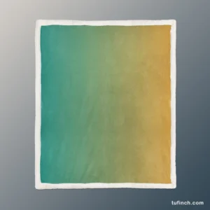 Teal To Golden Gradient Sherpa Fleece Blanket 1