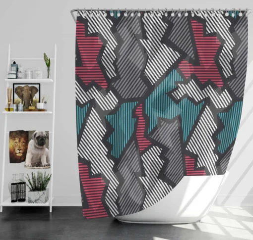 Tech Glass Effect Element Shower Curtain