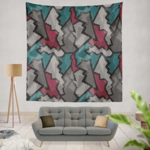 Tech Glass Effect Element Wall Tapestry