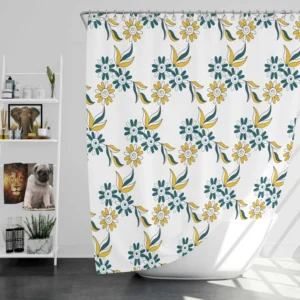 Tessellation Floral Pattern Shower Curtain