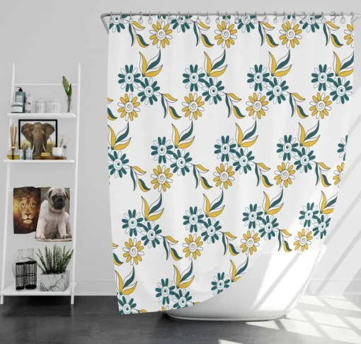 Tessellation Floral Pattern Shower Curtain