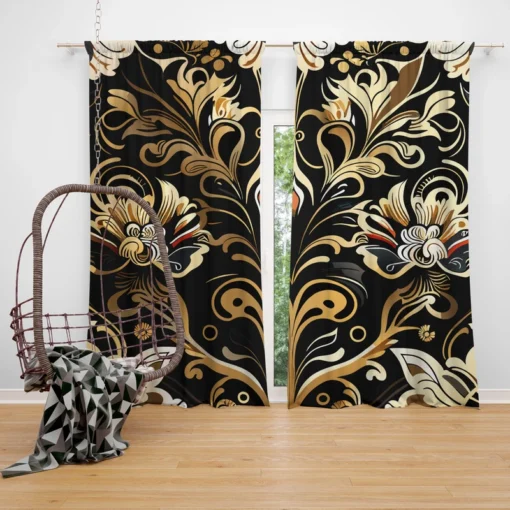 Thai Luxury Floral Pattern Curtain