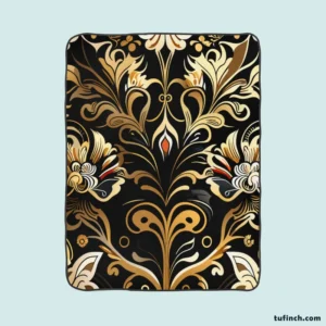 Thai Luxury Floral Pattern Fleece Blanket 1