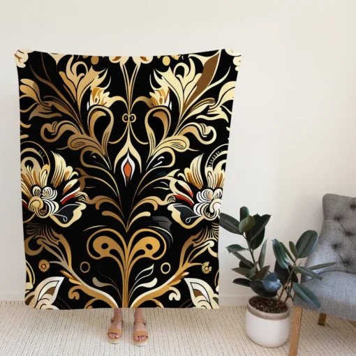 Thai Luxury Floral Pattern Fleece Blanket