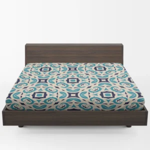 Three Colored Moroccan Design Fitted Sheet 1