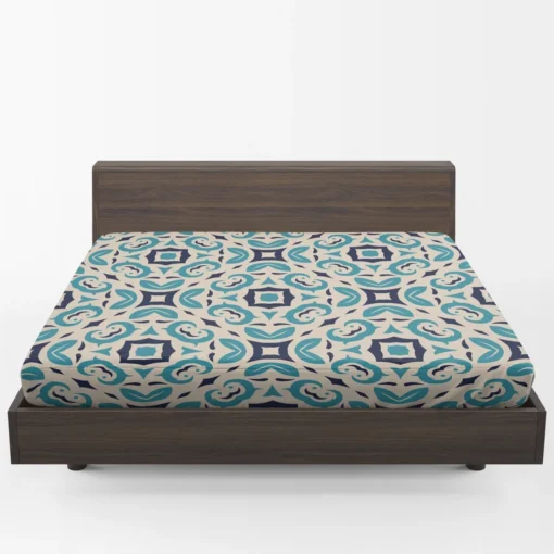 Three Colored Moroccan Design Fitted Sheet 1