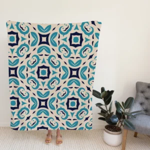 Three Colored Moroccan Design Fleece Blanket