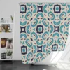 Three Colored Moroccan Design Shower Curtain