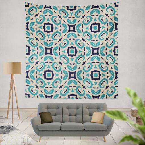 Three Colored Moroccan Design Wall Tapestry