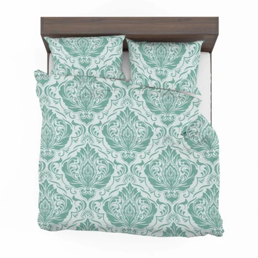 Tiffany Blue Damask Bedding Set 2