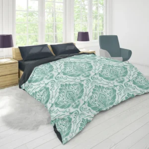 Tiffany Blue Damask Duvet Cover 1