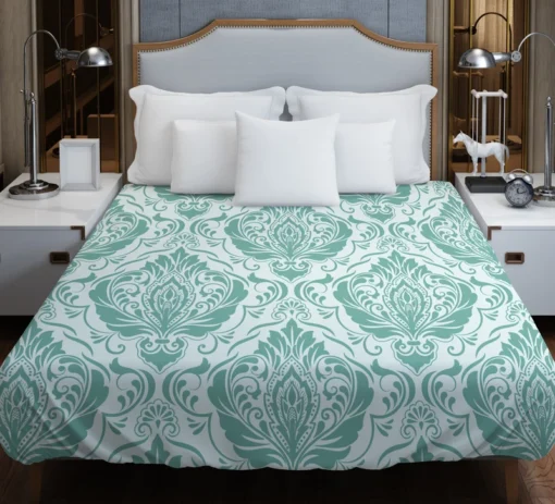 Tiffany Blue Damask Duvet Cover