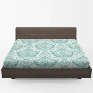 Tiffany Blue Damask Fitted Sheet 1