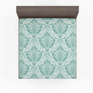 Tiffany Blue Damask Fitted Sheet