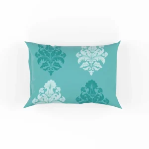 Tiffany Blue  Damask Pattern on Teal Blue Pillow Case