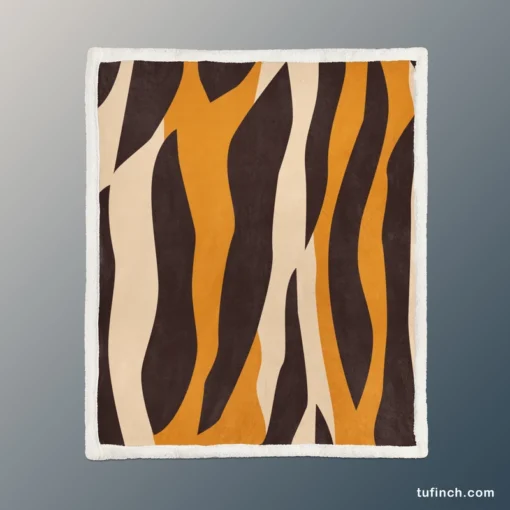 Tiger Stripes Print Sherpa Fleece Blanket 1