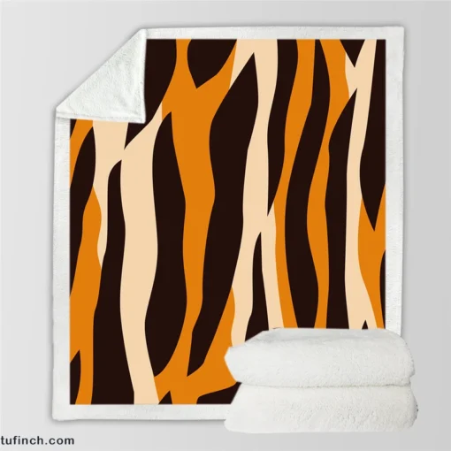 Tiger Stripes Print Sherpa Fleece Blanket