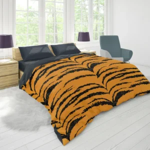 Tiger Stripes Seamless Pattern Duvet Cover 1