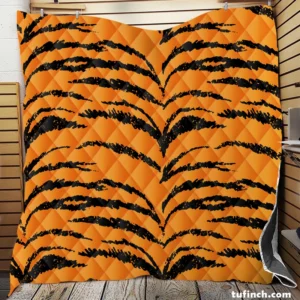 Tiger Stripes Seamless Pattern Quilt Blanket