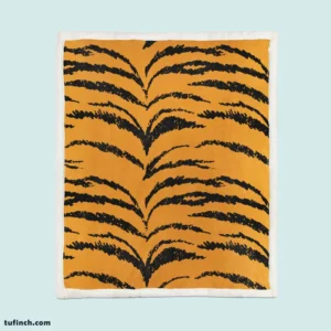 Tiger Stripes Seamless Pattern Sherpa Fleece Blanket 1