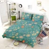 Tiny Cute Flowers Teal Green Pattern Bedding Set