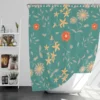 Tiny Cute Flowers Teal Green Pattern Shower Curtain