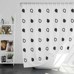 Tiny Droplet Minimal Pattern Shower Curtain