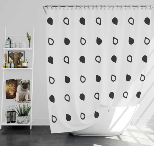 Tiny Droplet Minimal Pattern Shower Curtain