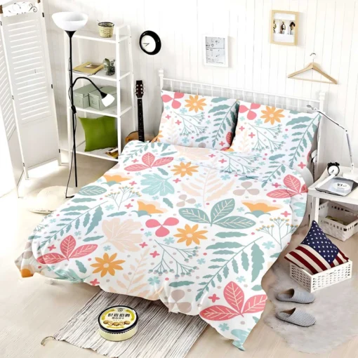 Tiny Flowers Plants Design Bedding Set