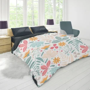 Tiny Flowers Plants Design Duvet Cover 1