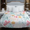 Tiny Flowers Plants Design Duvet Cover