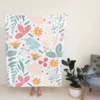 Tiny Flowers Plants Design Fleece Blanket