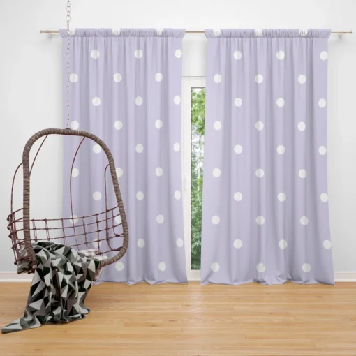 Tiny Polka Dots On Light Purple Curtain