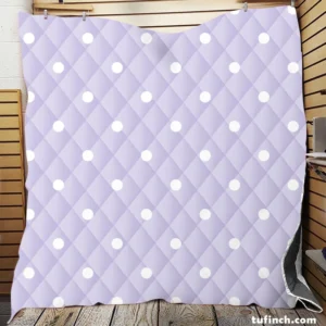 Tiny Polka Dots On Light Purple Quilt Blanket