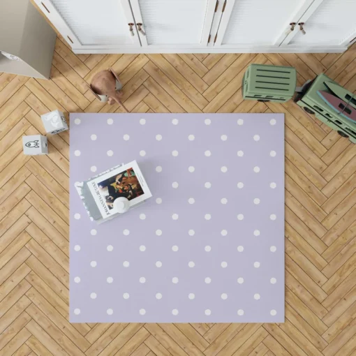 Tiny Polka Dots On Light Purple Rug