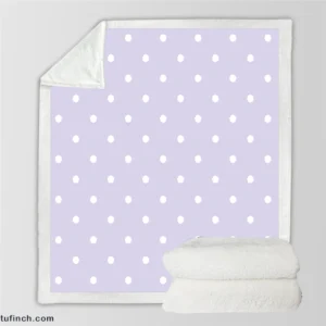 Tiny Polka Dots On Light Purple Sherpa Fleece Blanket